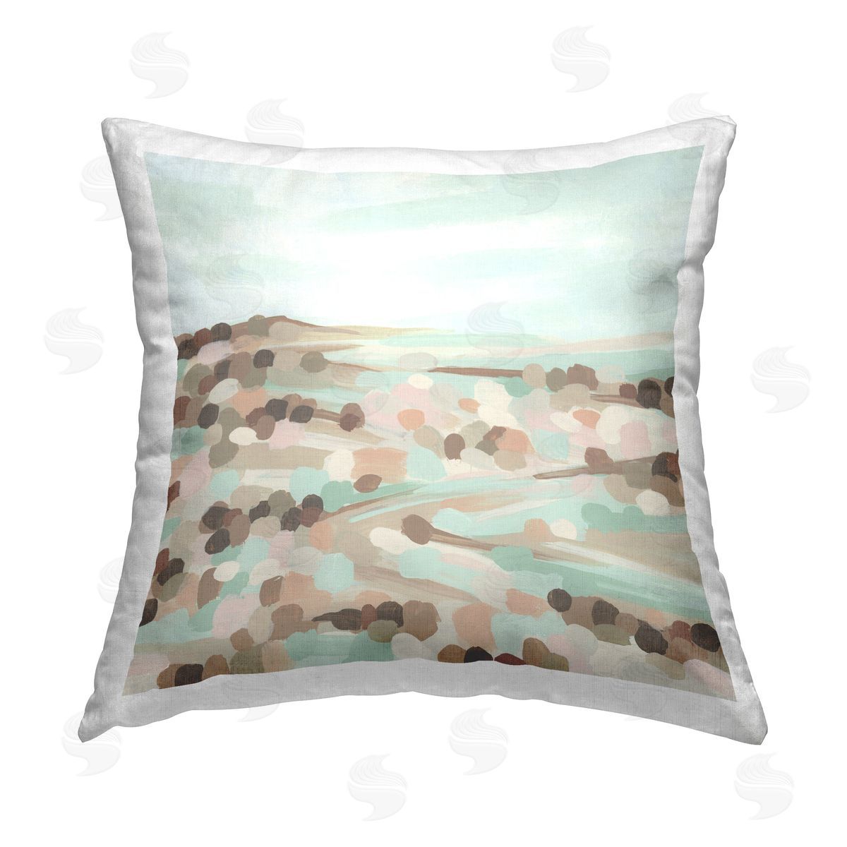June Erica Vess Impressionist Rural Landscape Printed Plush Polyester Throw Pillow