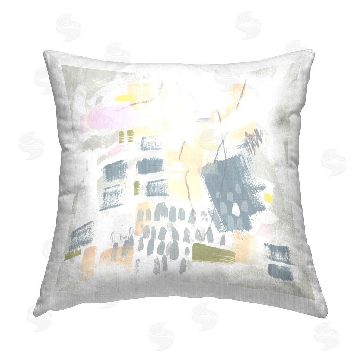 June Erica Vess Pastel Patterned Expression Printed Plush Polyester Throw Pillow