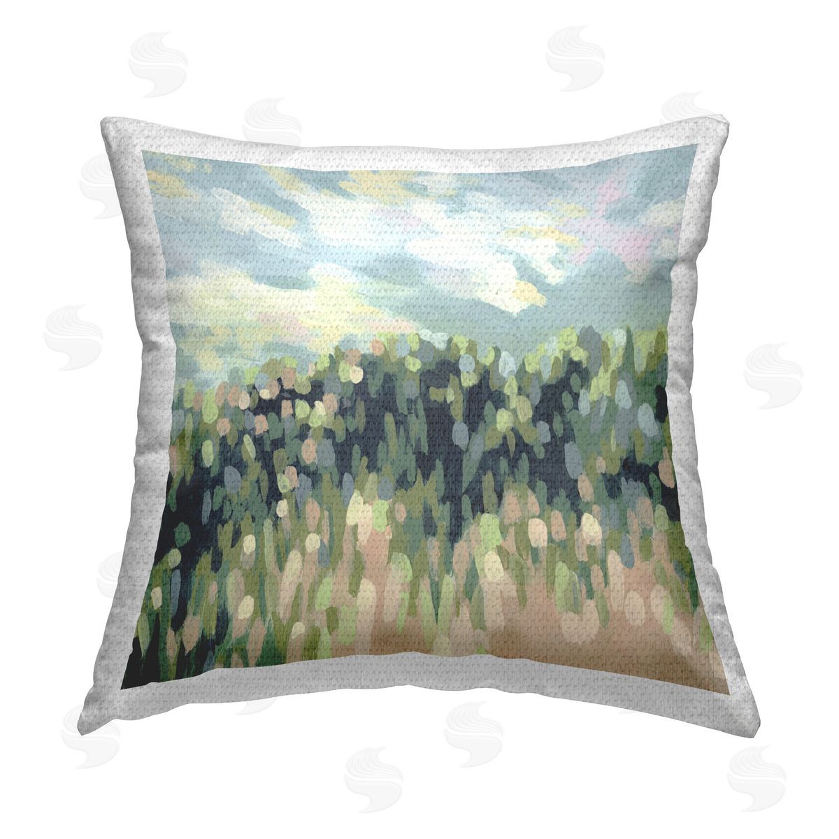June Erica Vess Abstract Rural Plants Outdoor Quick-Dry Polyester Printed Throw Pillow