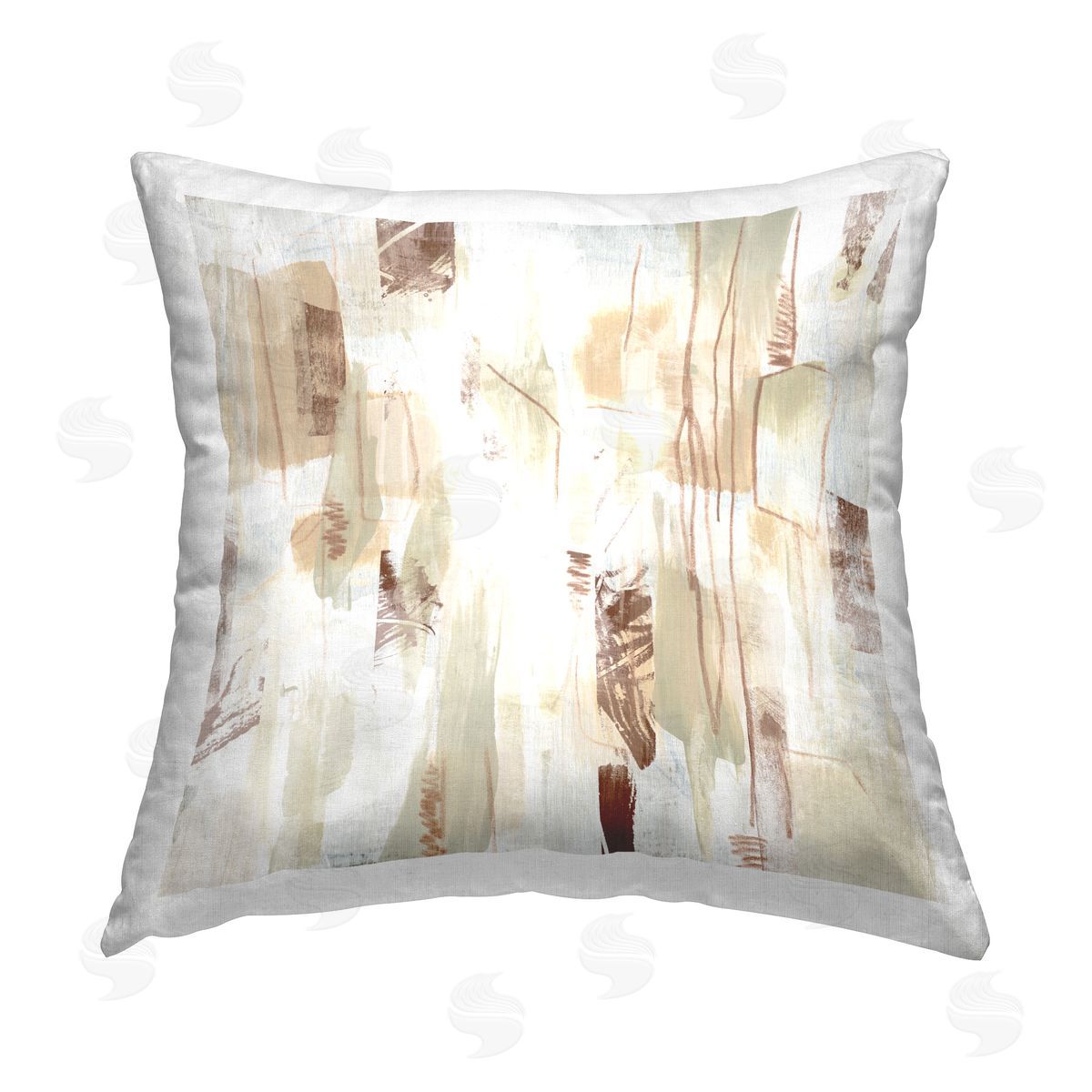 June Erica Vess Scattered Beige Pattern Printed Plush Polyester Throw Pillow