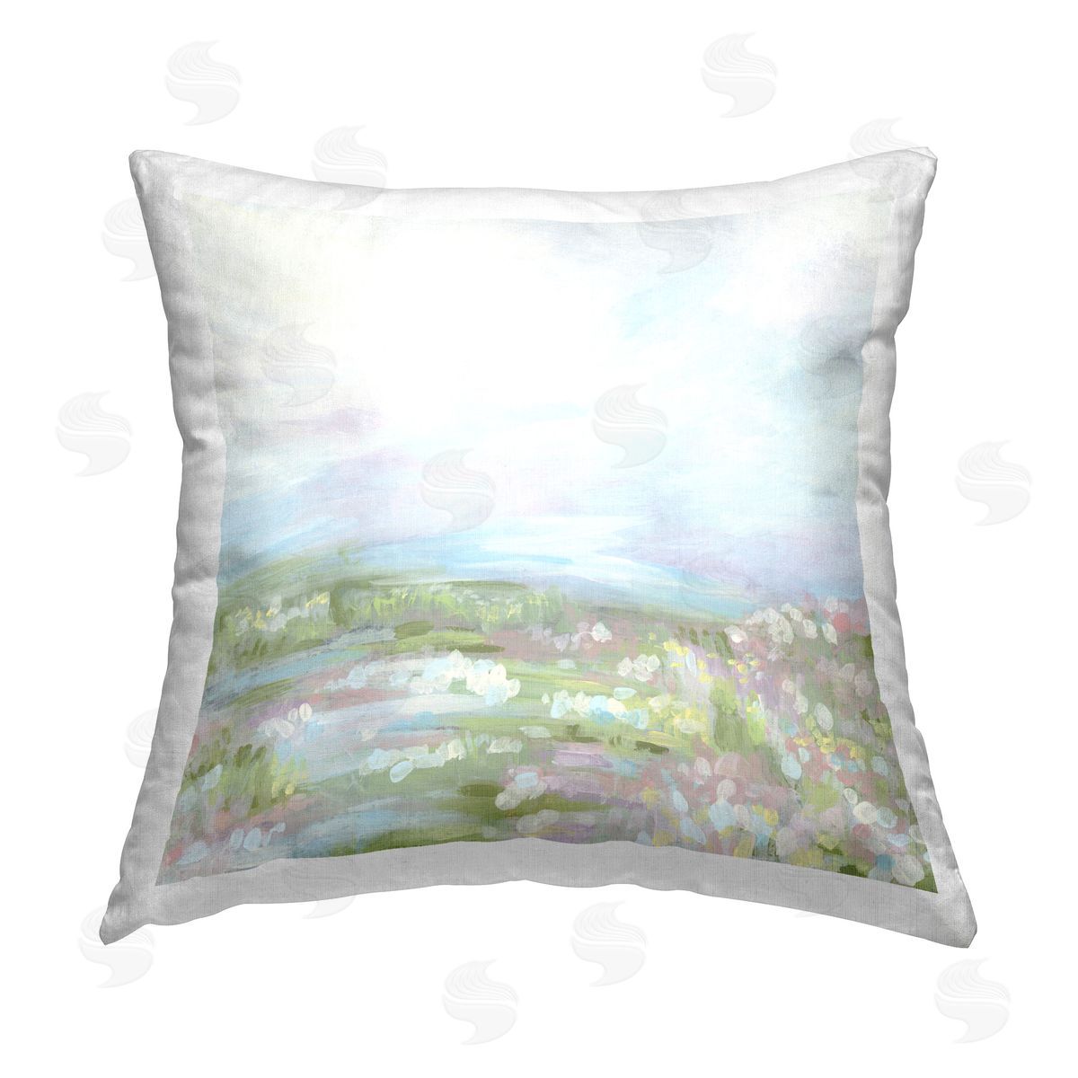 June Erica Vess Pastel Soft Landscape Printed Plush Polyester Throw Pillow