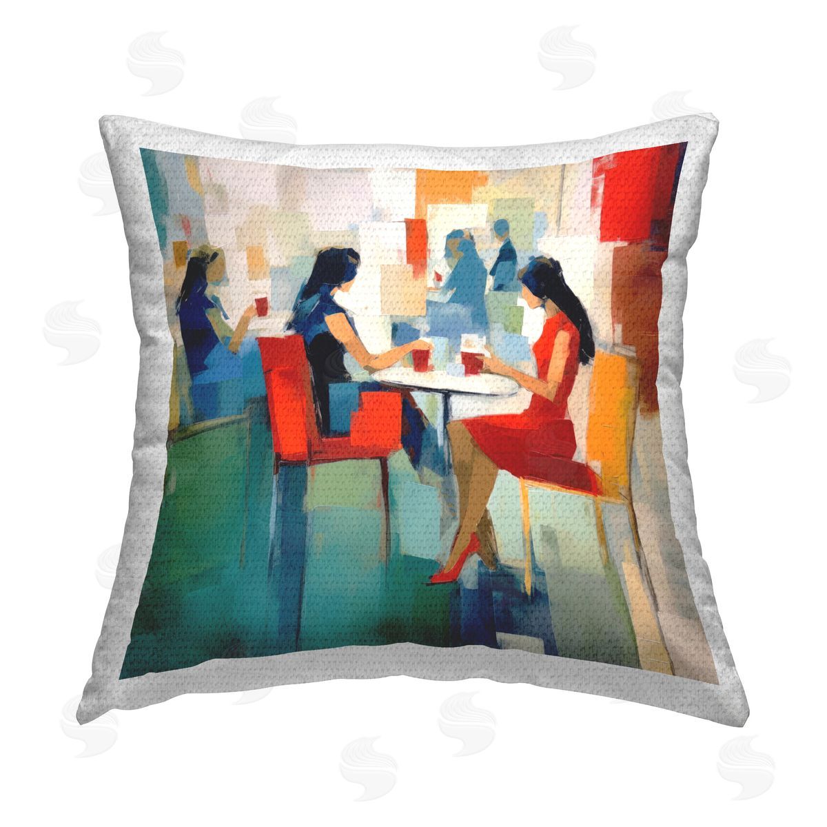 Irena Orlov Restaurant View Abstraction Outdoor Quick-Dry Polyester Printed Throw Pillow