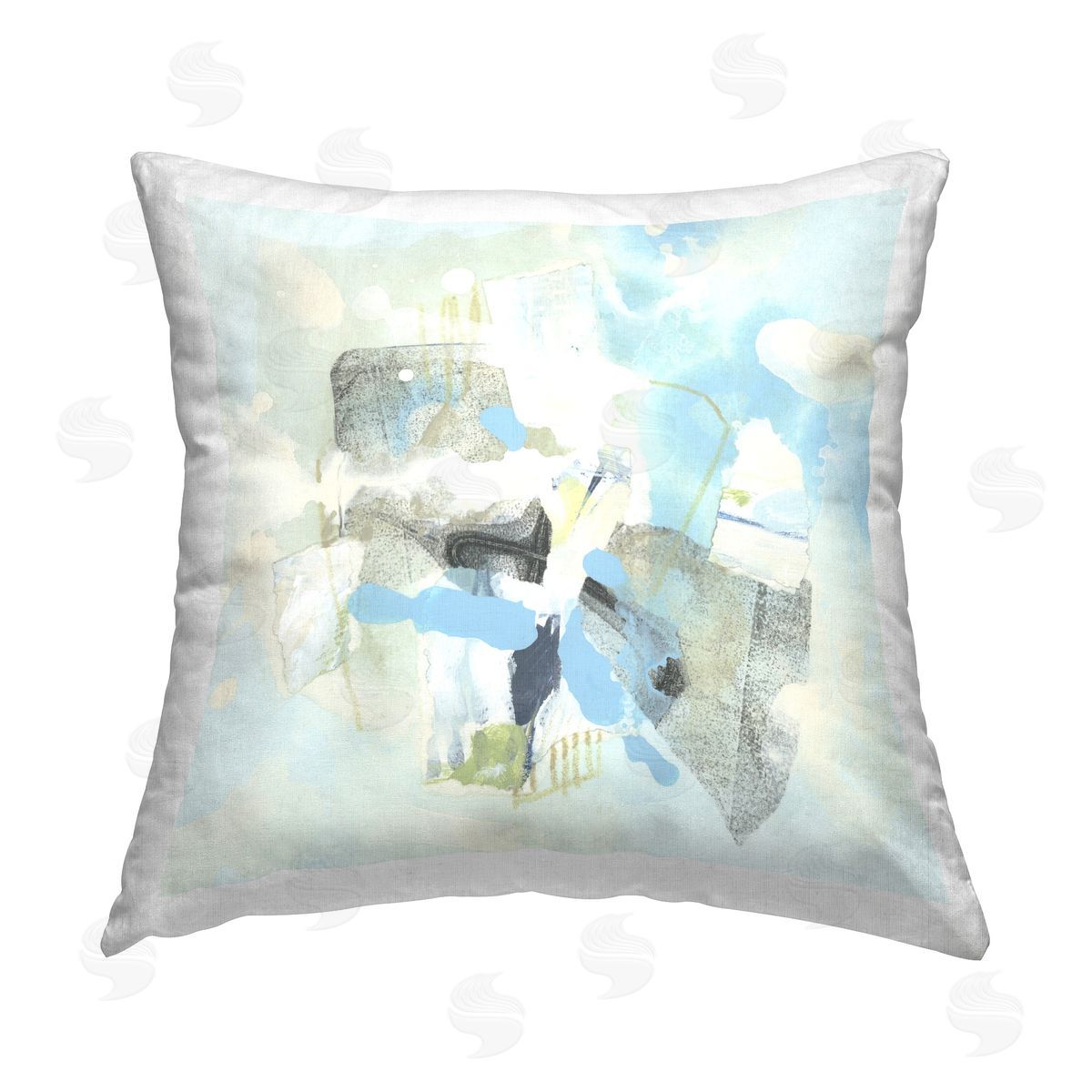 June Erica Vess Modern Paint Splash Abstract Printed Plush Polyester Throw Pillow