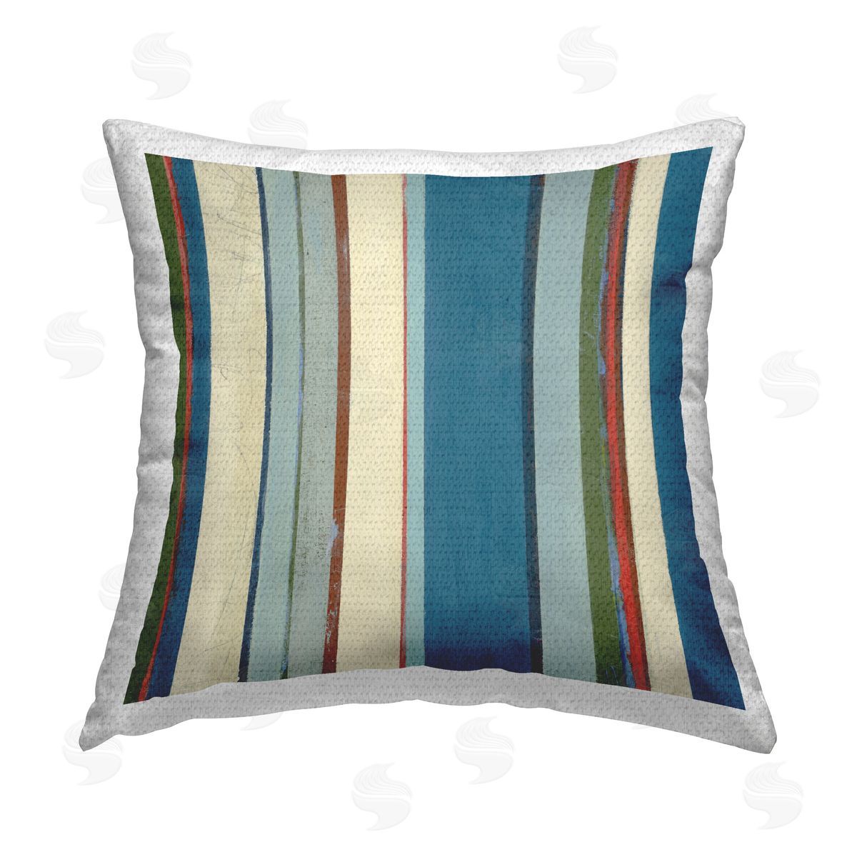 Pippin Schupbach Asymmetrical Blue Stripes Outdoor Quick-Dry Polyester Printed Throw Pillow