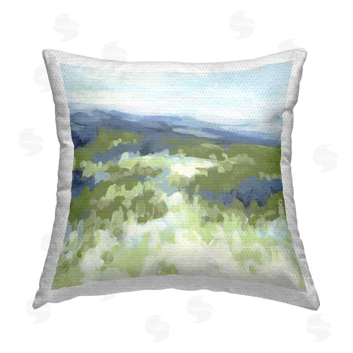 June Erica Vess Green Nature Abstraction Outdoor Quick-Dry Polyester Printed Throw Pillow