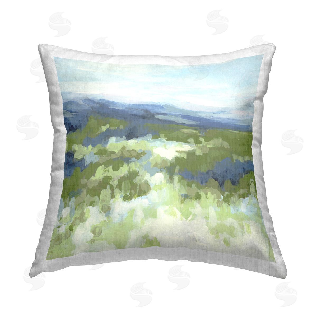 June Erica Vess Green Nature Abstraction Printed Plush Polyester Throw Pillow