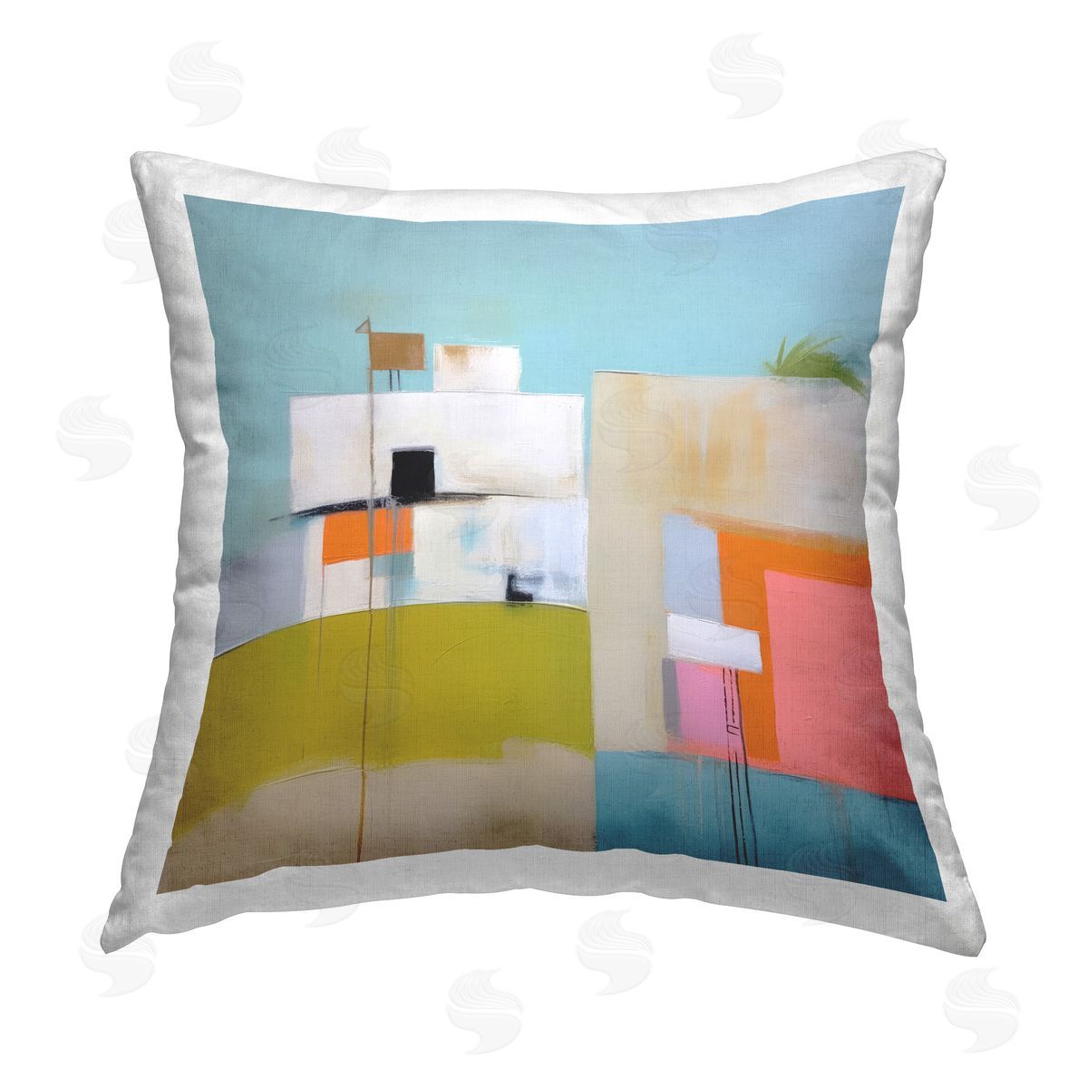 Irena Orlov Tropical Villa House Printed Plush Polyester Throw Pillow