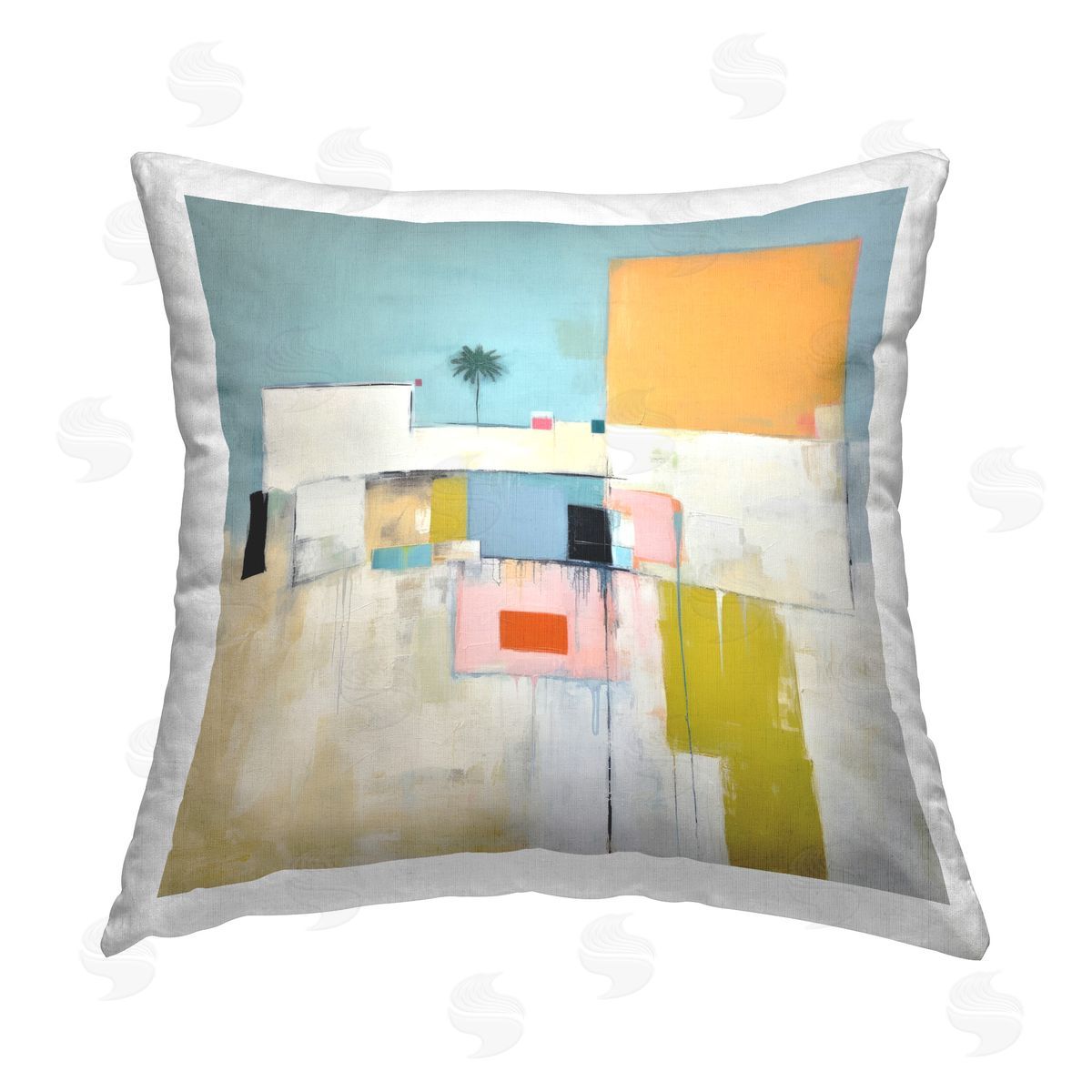 Irena Orlov Tropical Villa Abstraction Printed Plush Polyester Throw Pillow