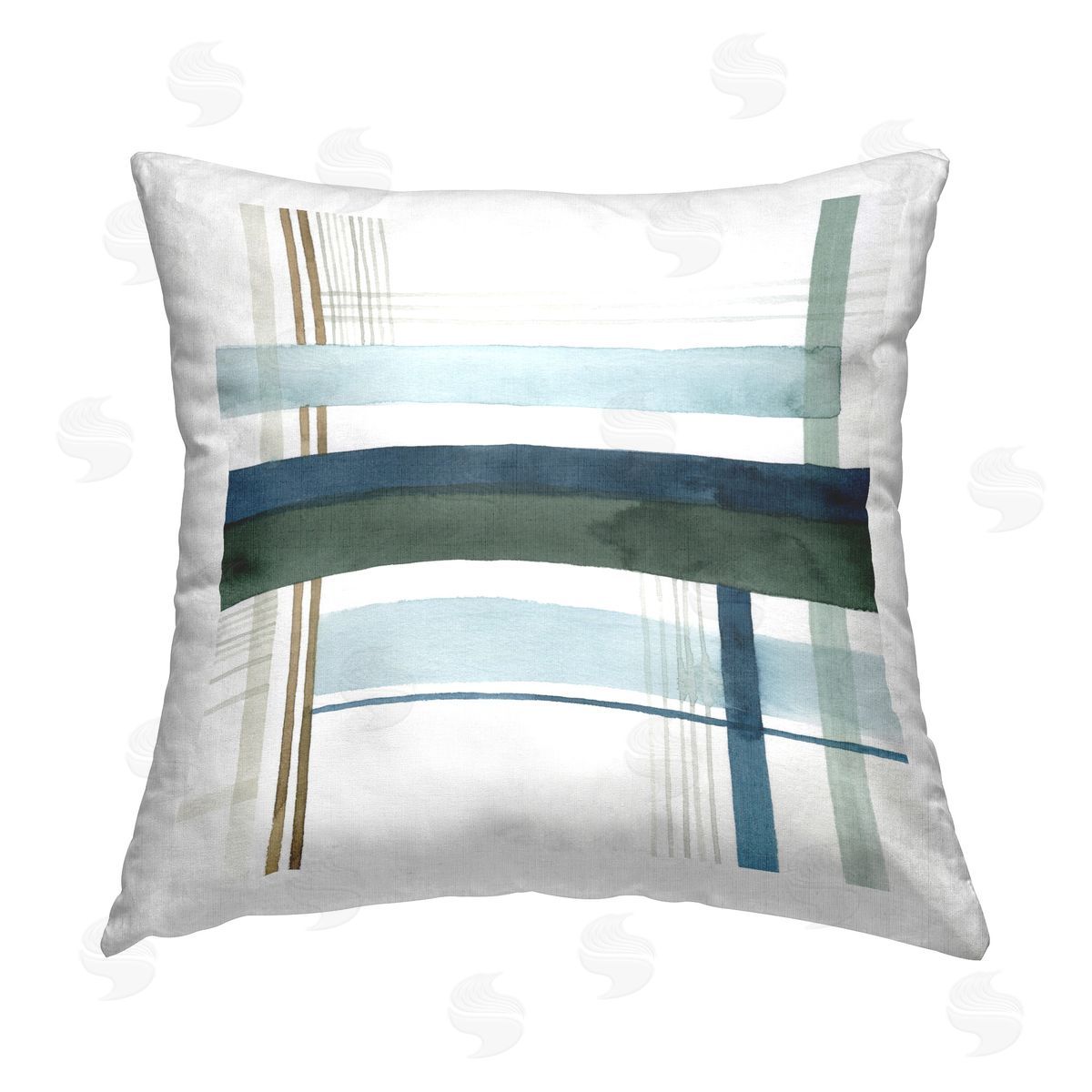 Grace Popp Woven Green Hue Pattern Printed Plush Polyester Throw Pillow