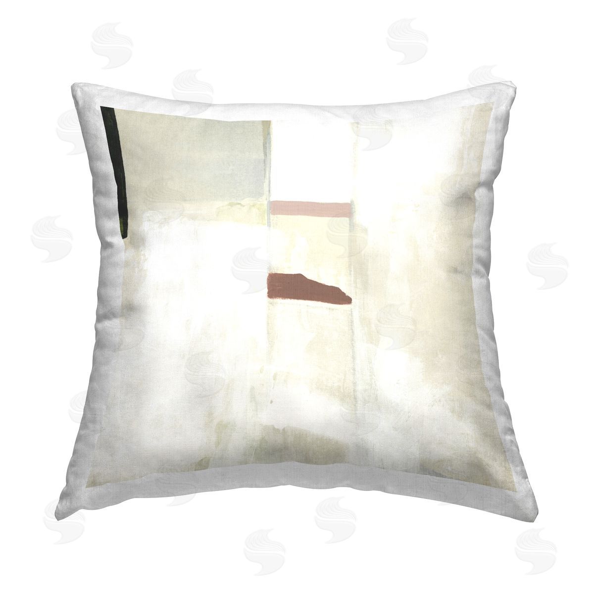 June Erica Vess Abstract with Terracotta Accent Printed Plush Polyester Throw Pillow