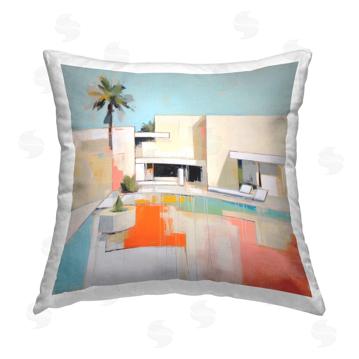 Irena Orlov Modern Tropical Villa Printed Plush Polyester Throw Pillow