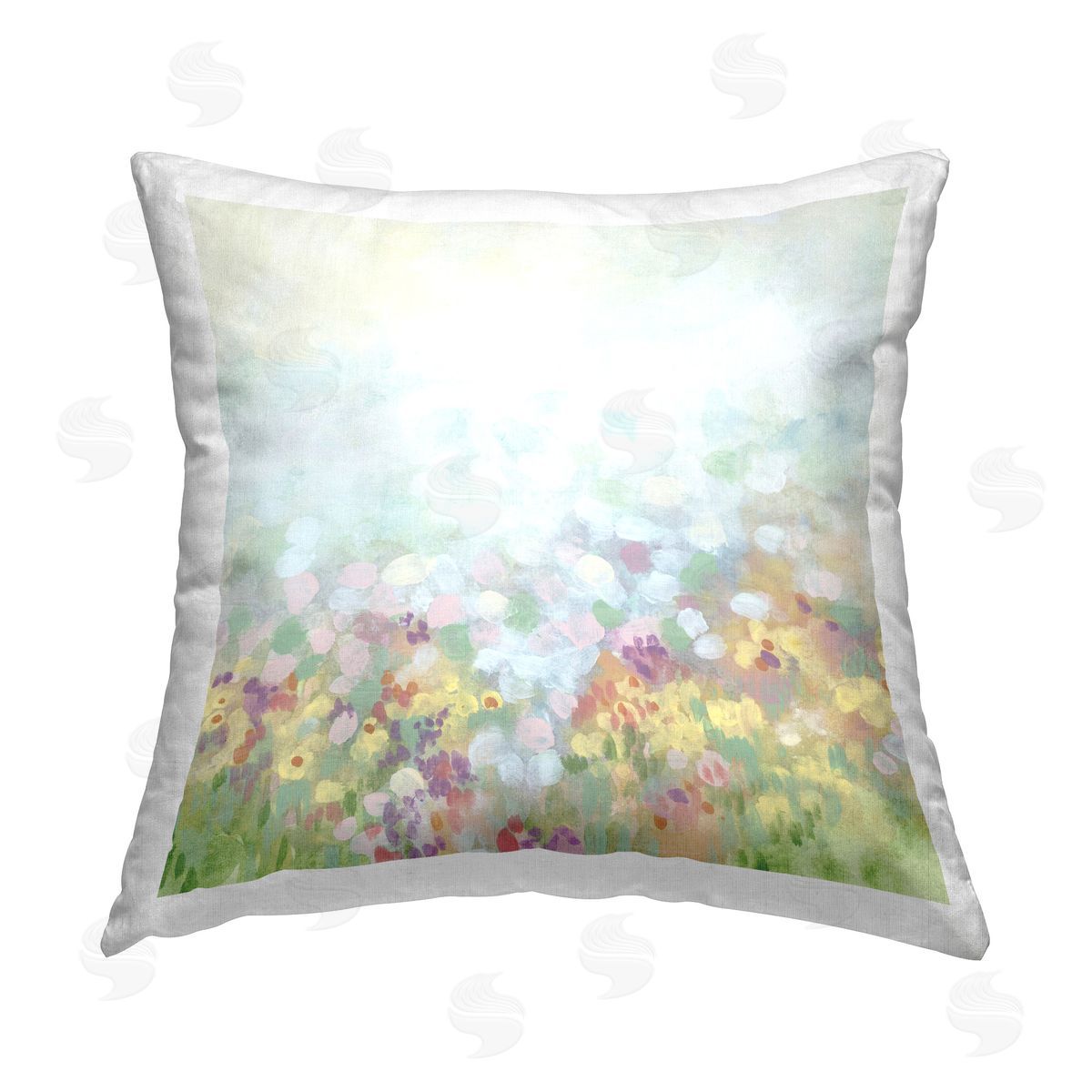 June Erica Vess Abstract Soft Meadow Printed Plush Polyester Throw Pillow