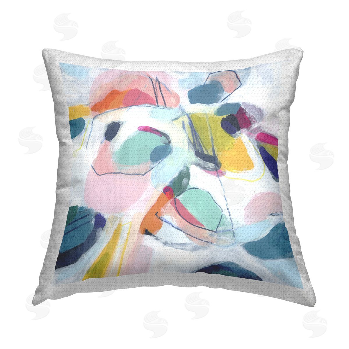 June Erica Vess Whimsical Shapes Abstraction Outdoor Quick-Dry Polyester Printed Throw Pillow