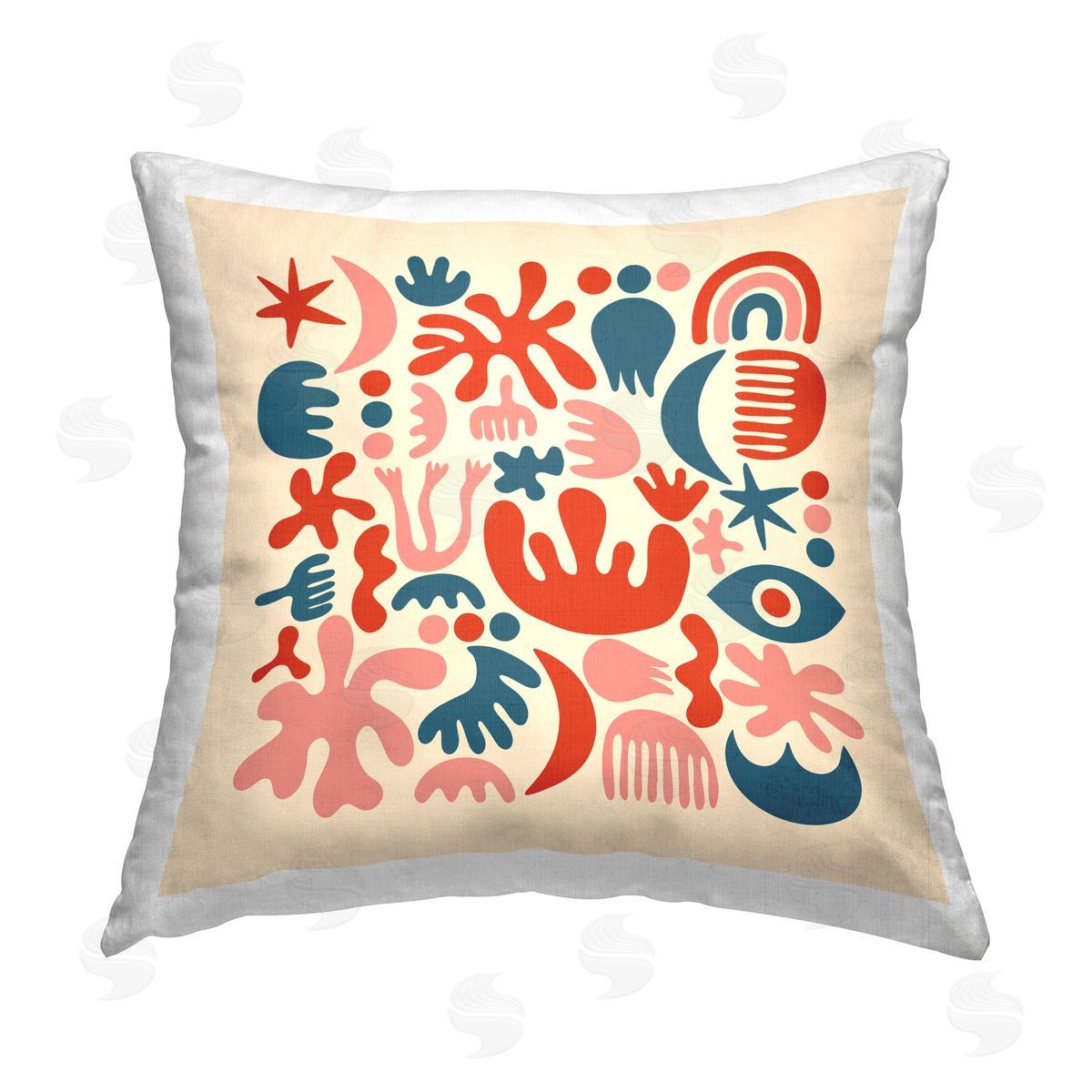 Carrie Cantwell Cute Cutout Shapes Printed Plush Polyester Throw Pillow
