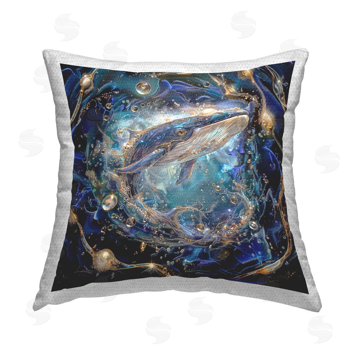 Lena Owens Echoes Of Abyss Whale Outdoor Quick-Dry Polyester Printed Throw Pillow