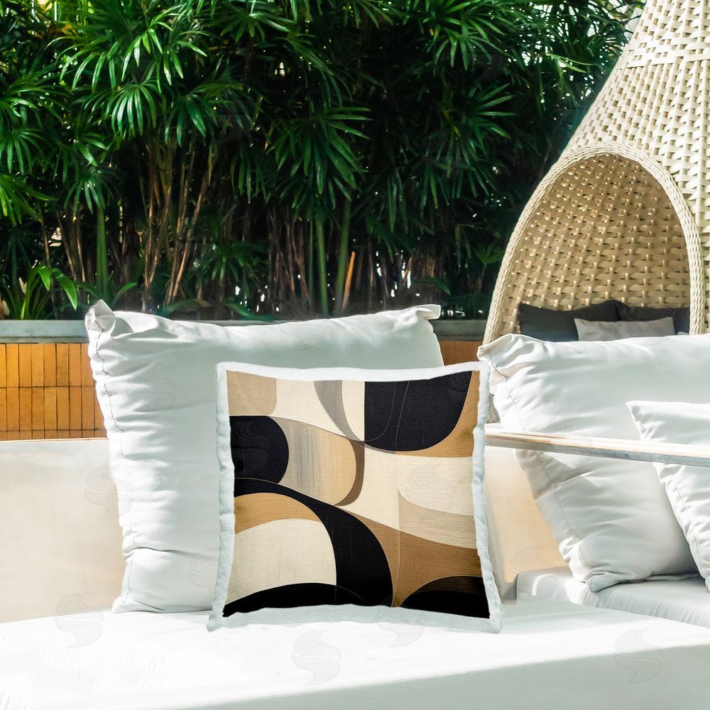 Irena Orlov Geometric Midcentury Mod Outdoor Quick-Dry Polyester Printed Throw Pillow in Back Yard