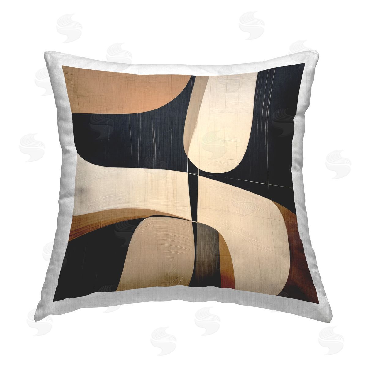 Irena Orlov Modern Curved Shapes Printed Plush Polyester Throw Pillow