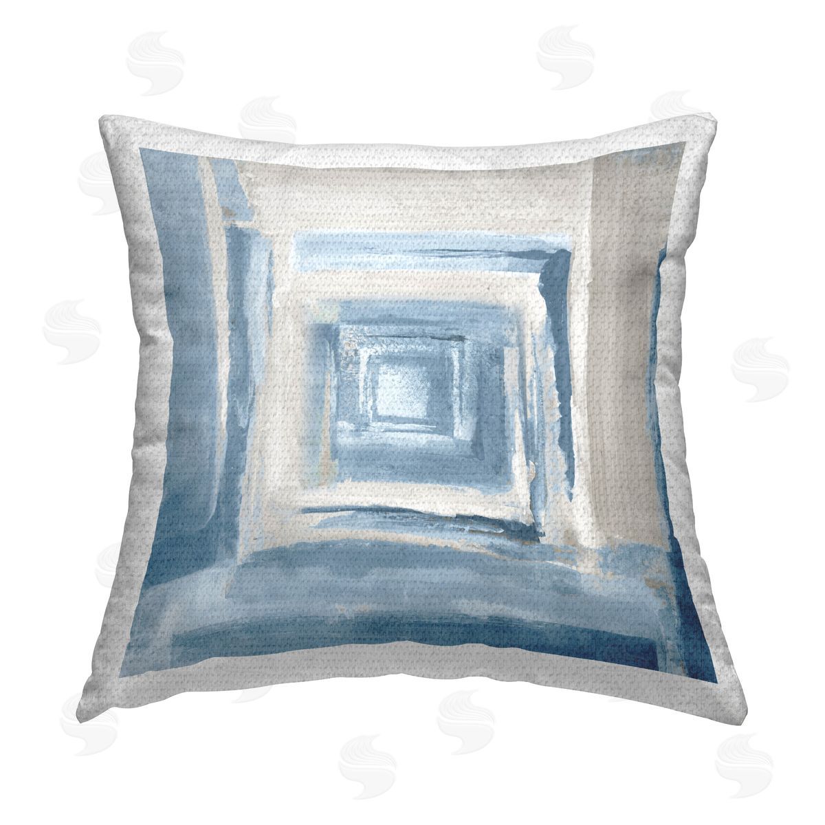 Lanie Loreth Blue & Beige Squares Outdoor Quick-Dry Polyester Printed Throw Pillow