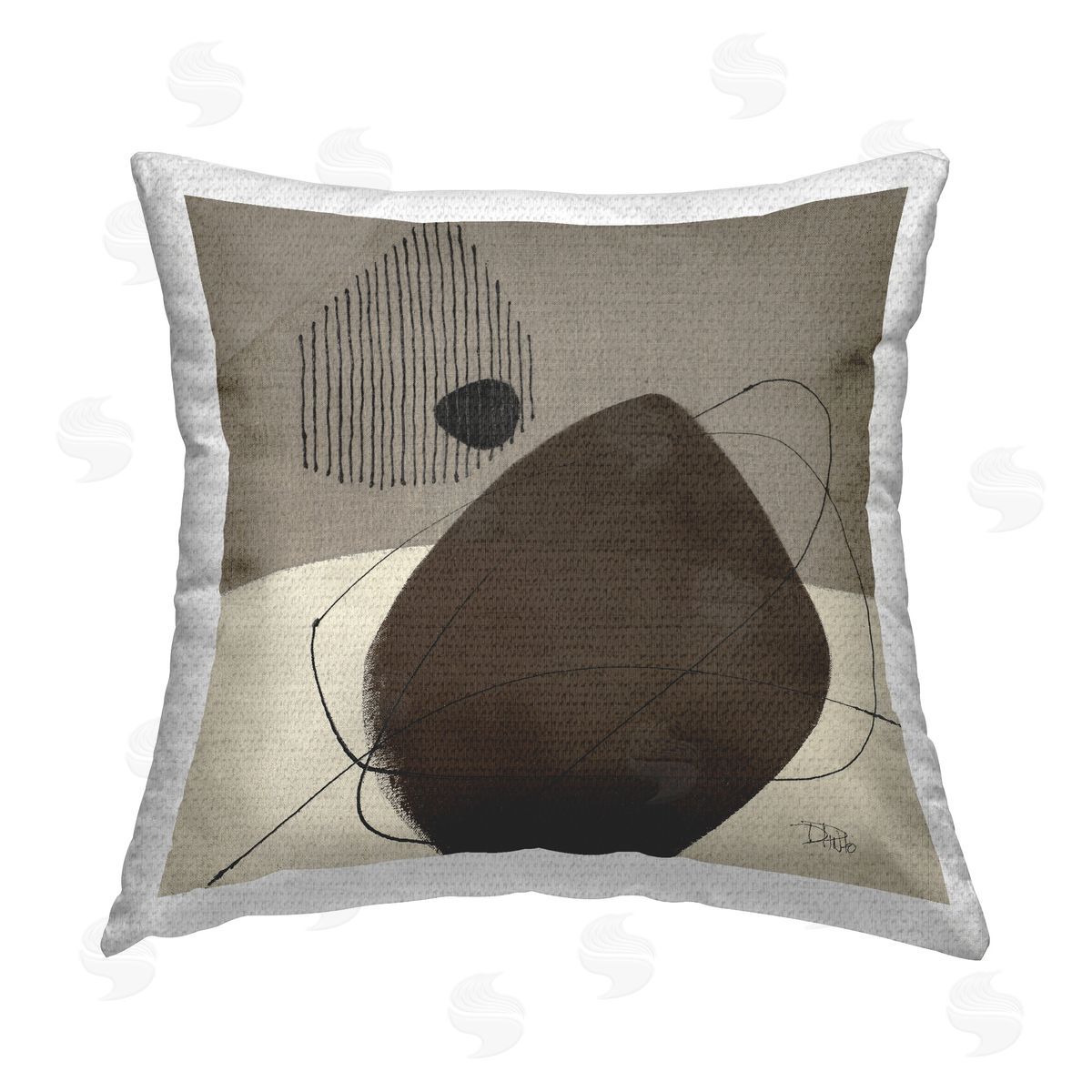 Patricia Pinto Hidden Lines Abstraction Outdoor Quick-Dry Polyester Printed Throw Pillow