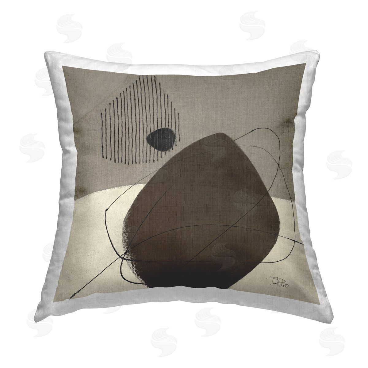 Patricia Pinto Hidden Lines Abstraction Printed Plush Polyester Throw Pillow
