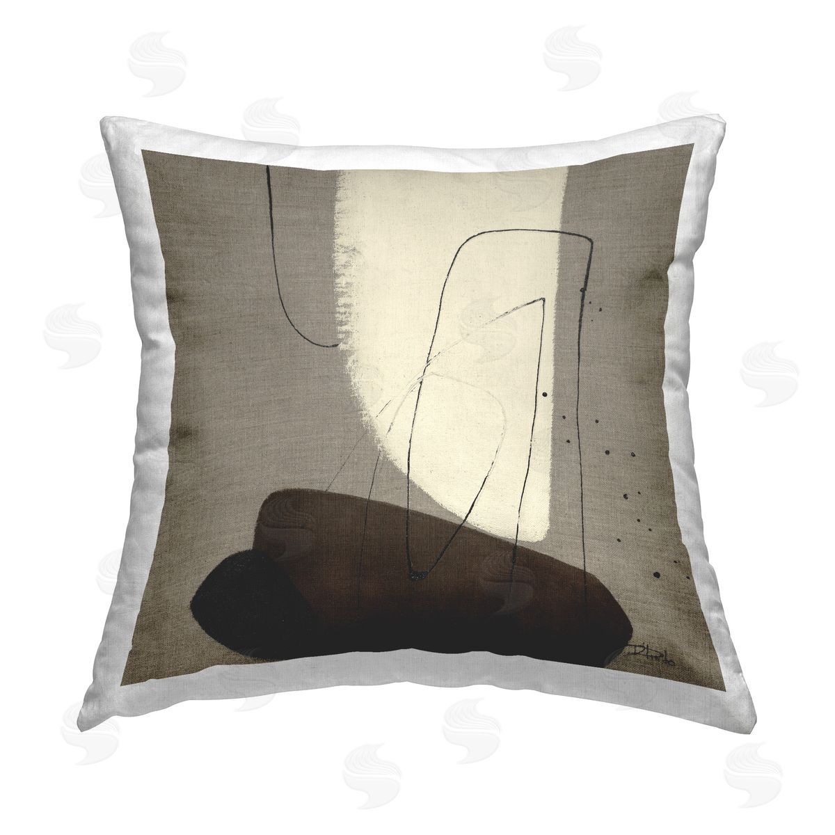 Patricia Pinto Natural Oblong Shapes Printed Plush Polyester Throw Pillow