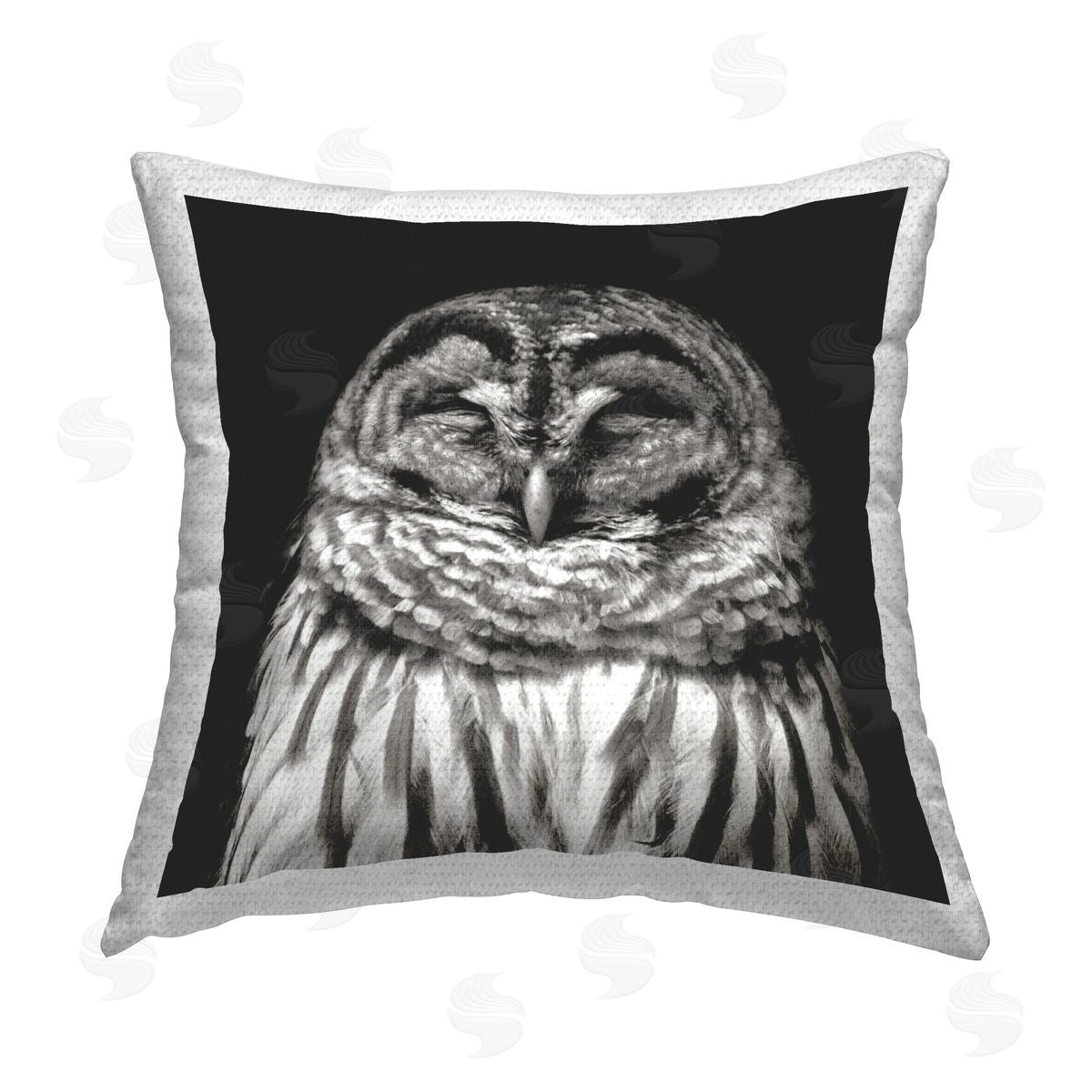 Kathy Mansfield Sleeping Owl Portrait Outdoor Quick-Dry Polyester Printed Throw Pillow