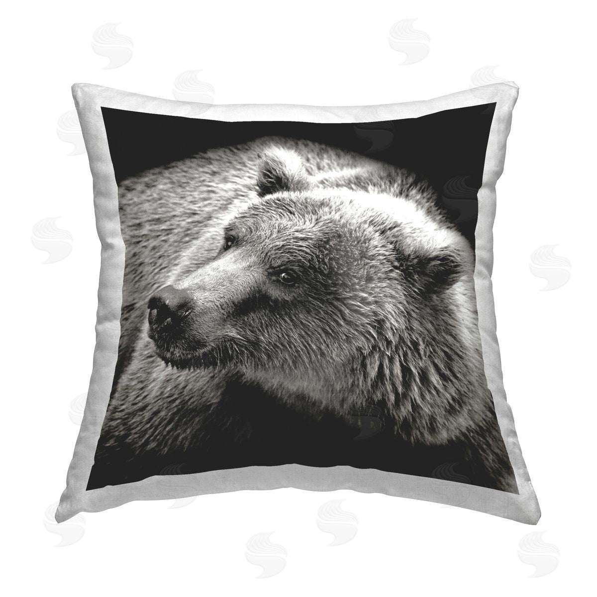 Kathy Mansfield Bear Looking Left Printed Plush Polyester Throw Pillow