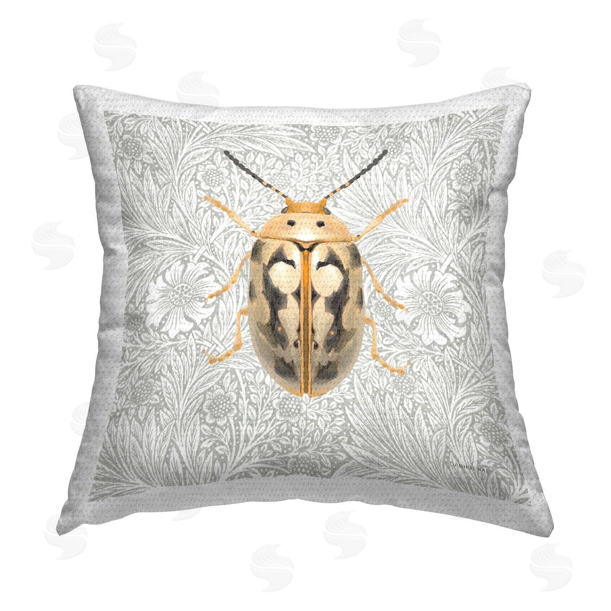 Danhui Nai Vintage Beetle Floral Pattern Outdoor Quick-Dry Polyester Printed Throw Pillow