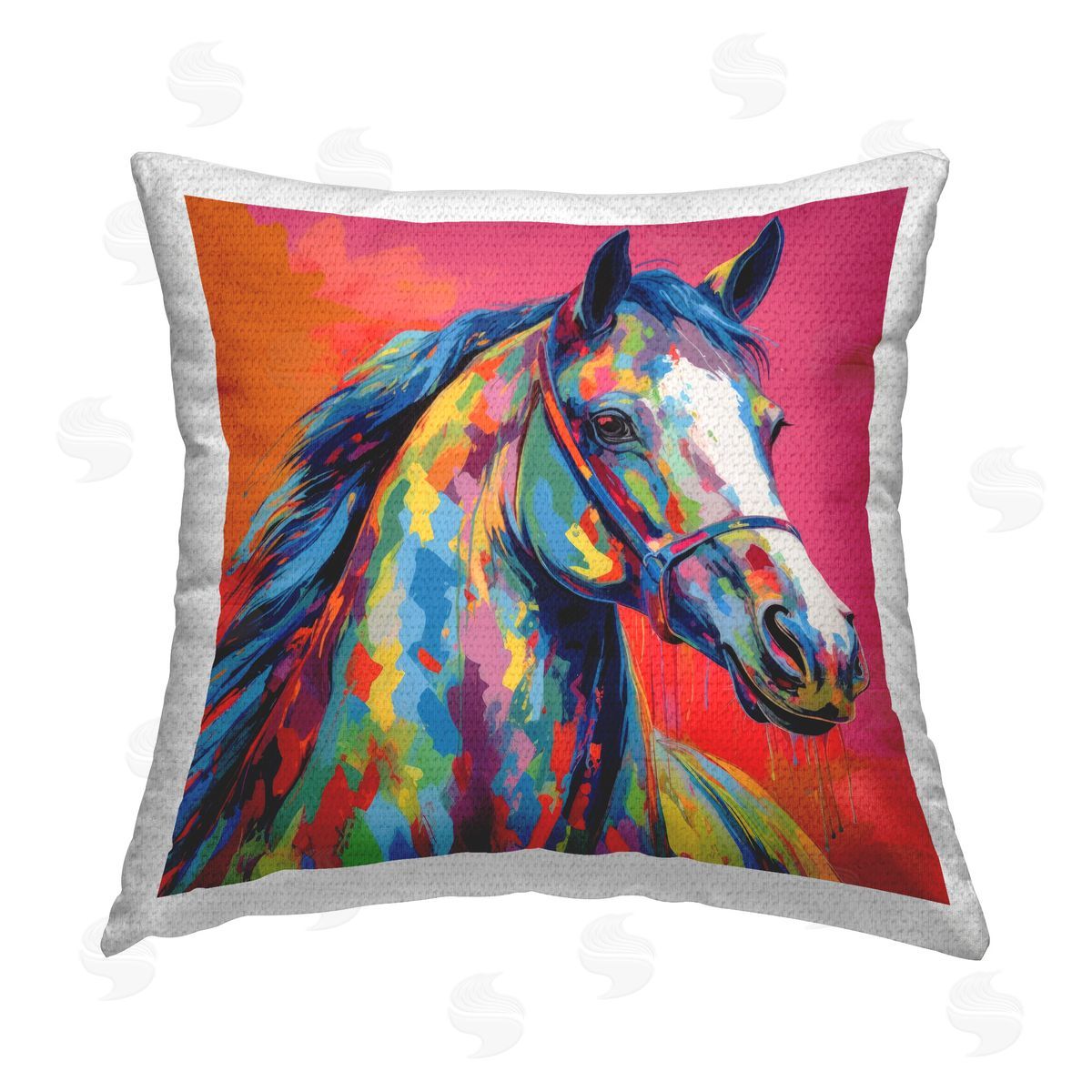 Irena Orlov Abstract Hue Horse Outdoor Quick-Dry Polyester Printed Throw Pillow