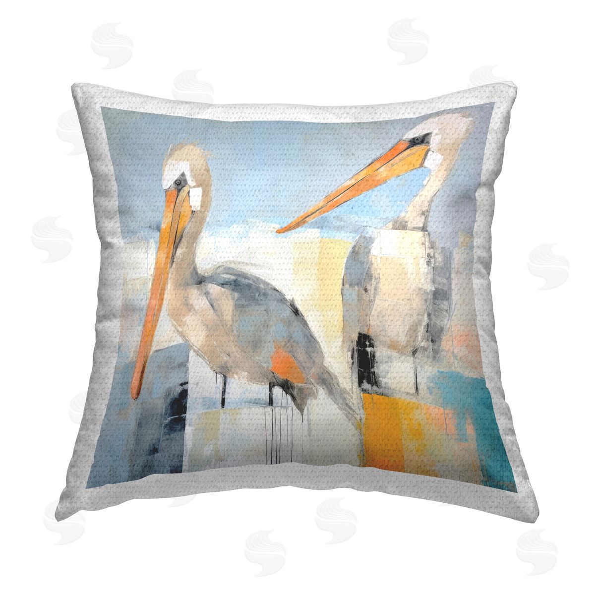 Irena Orlov Pelicans Abstract Pattern Outdoor Quick-Dry Polyester Printed Throw Pillow