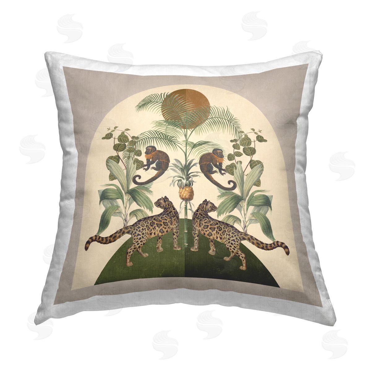 Victoria Barnes Boho Jungle Animals Printed Plush Polyester Throw Pillow