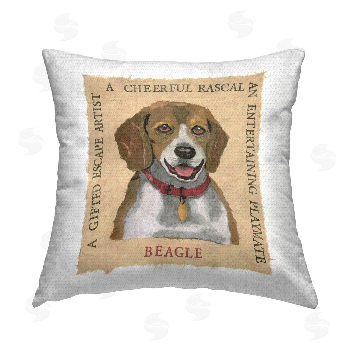 Nancy Overton Fun Beagle Pet Phrases Outdoor Quick-Dry Polyester Printed Throw Pillow