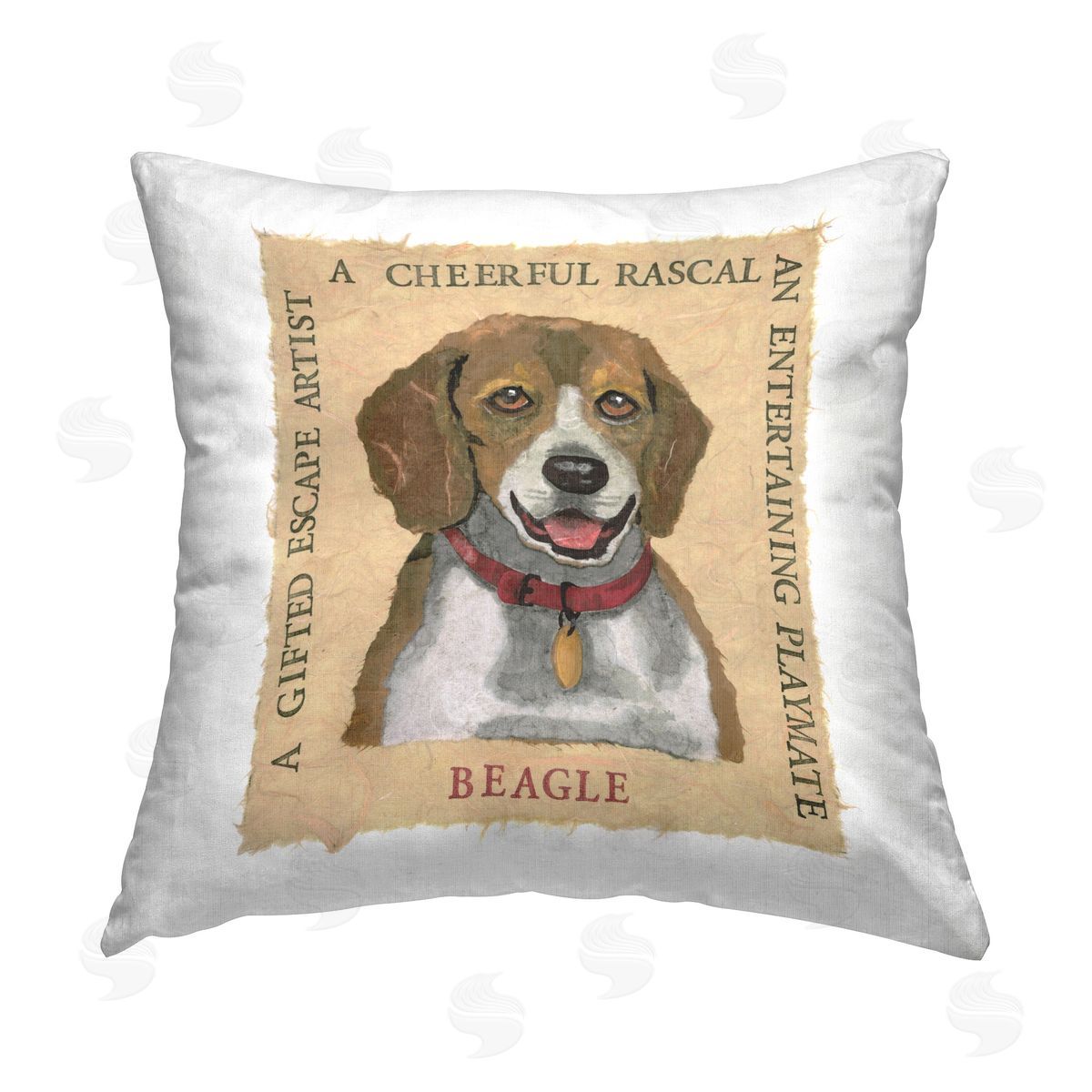 Nancy Overton Fun Beagle Pet Phrases Printed Plush Polyester Throw Pillow