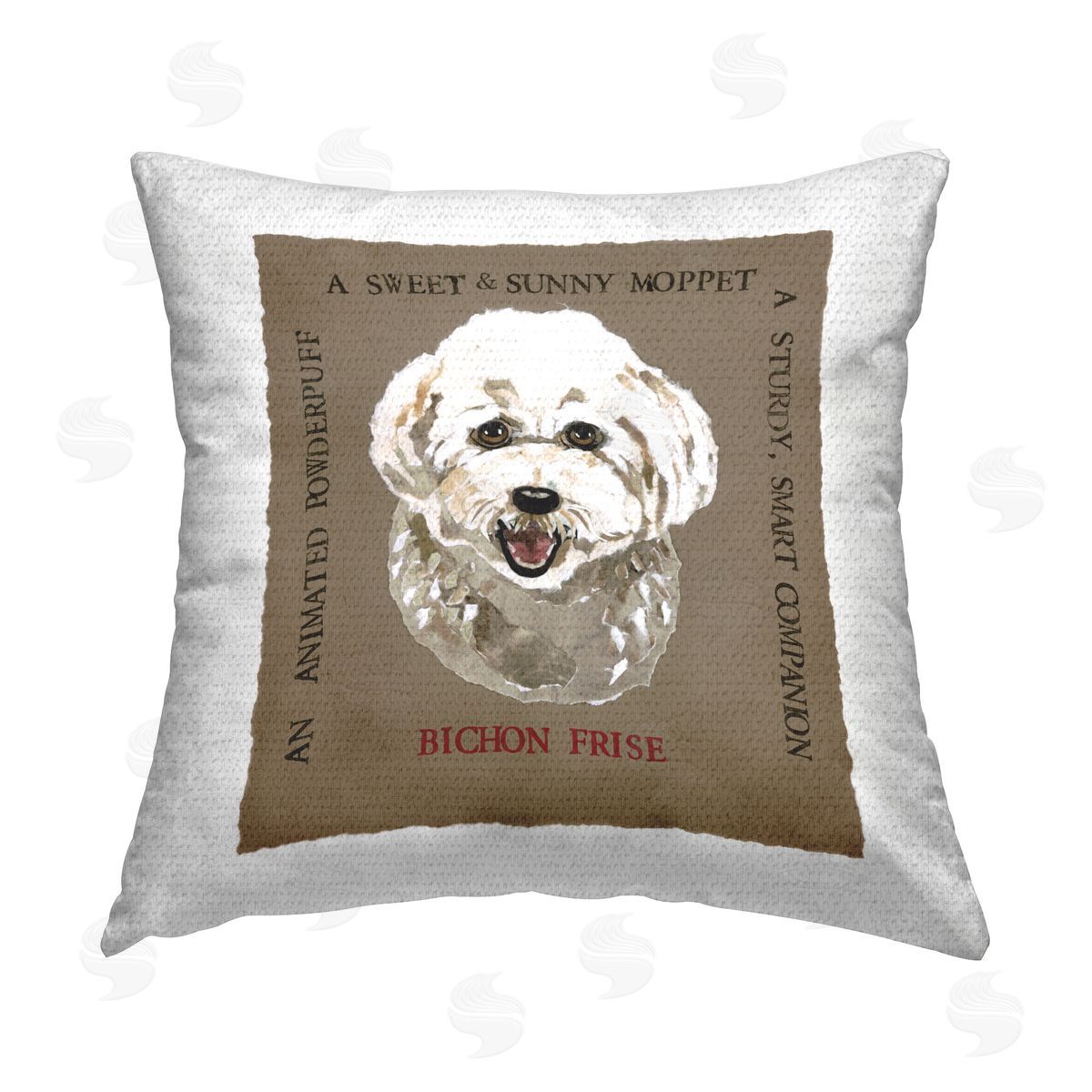 Nancy Overton Fun Bichon Frise Phrases Outdoor Quick-Dry Polyester Printed Throw Pillow