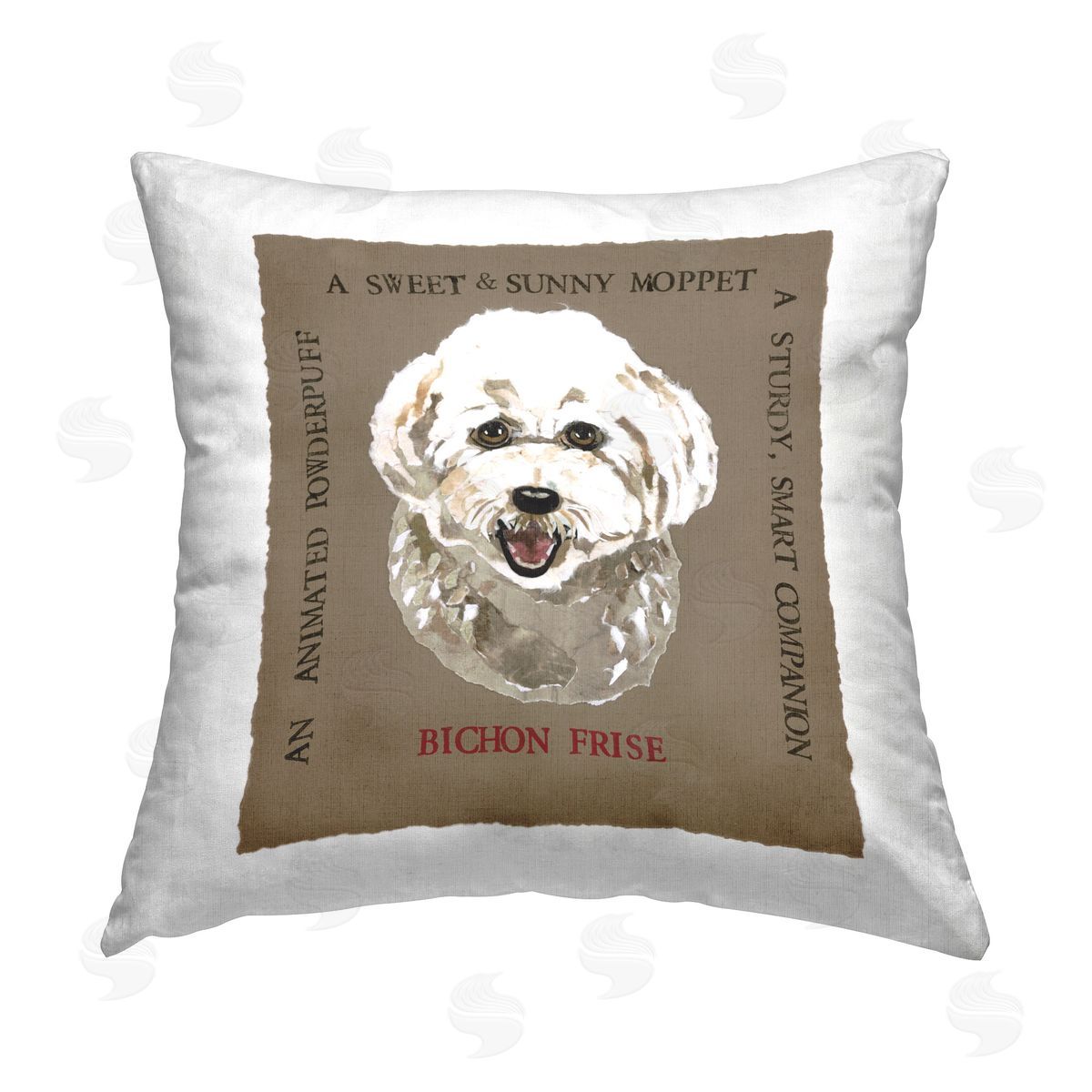 Nancy Overton Fun Bichon Frise Phrases Printed Plush Polyester Throw Pillow
