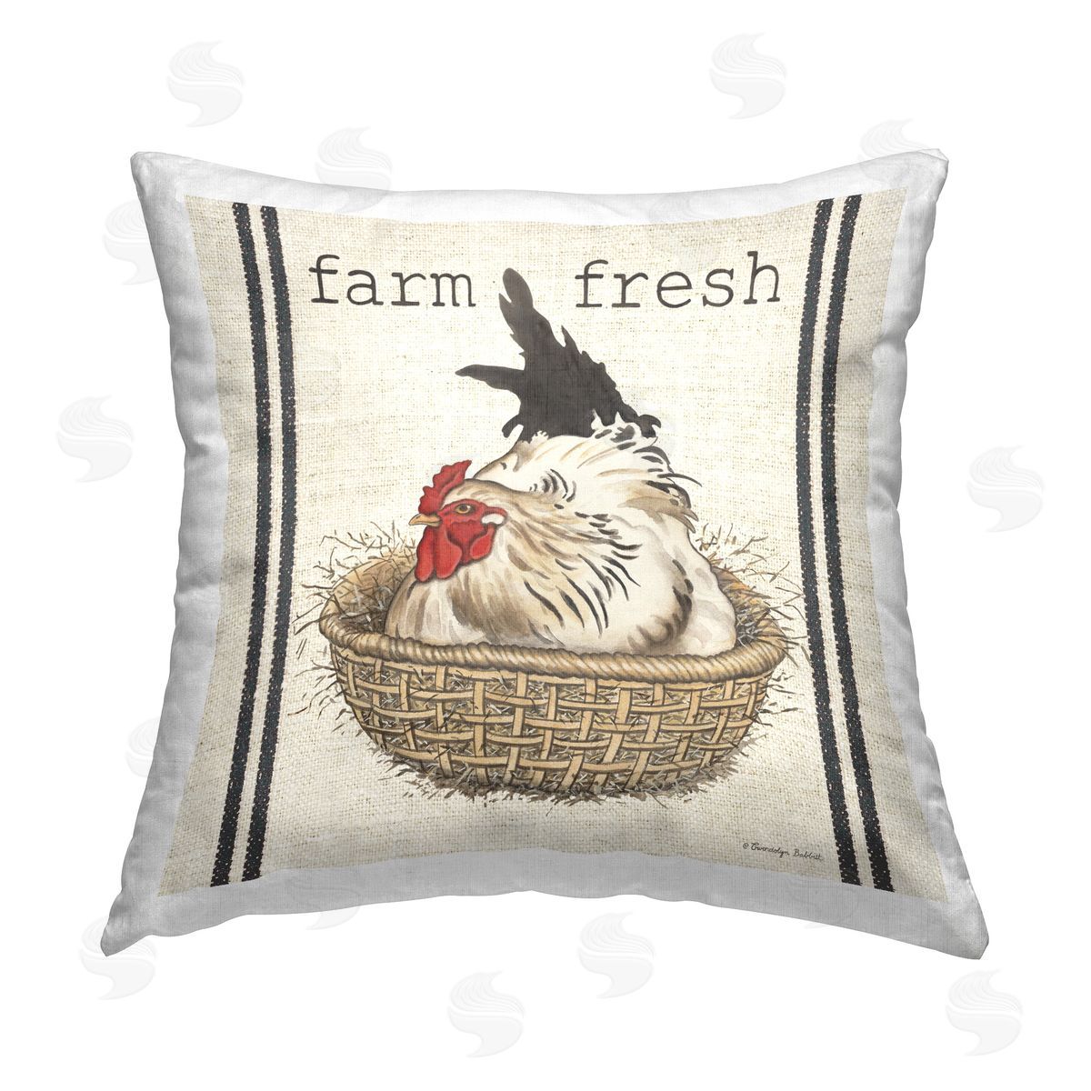 Gwendolyn Babbit Farm Fresh Chicken Eggs Printed Plush Polyester Throw Pillow