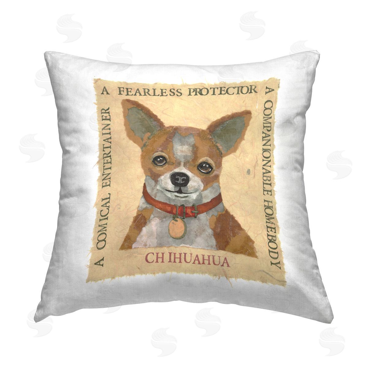 Nancy Overton Fun Chihuahua Pet Phrases Printed Plush Polyester Throw Pillow