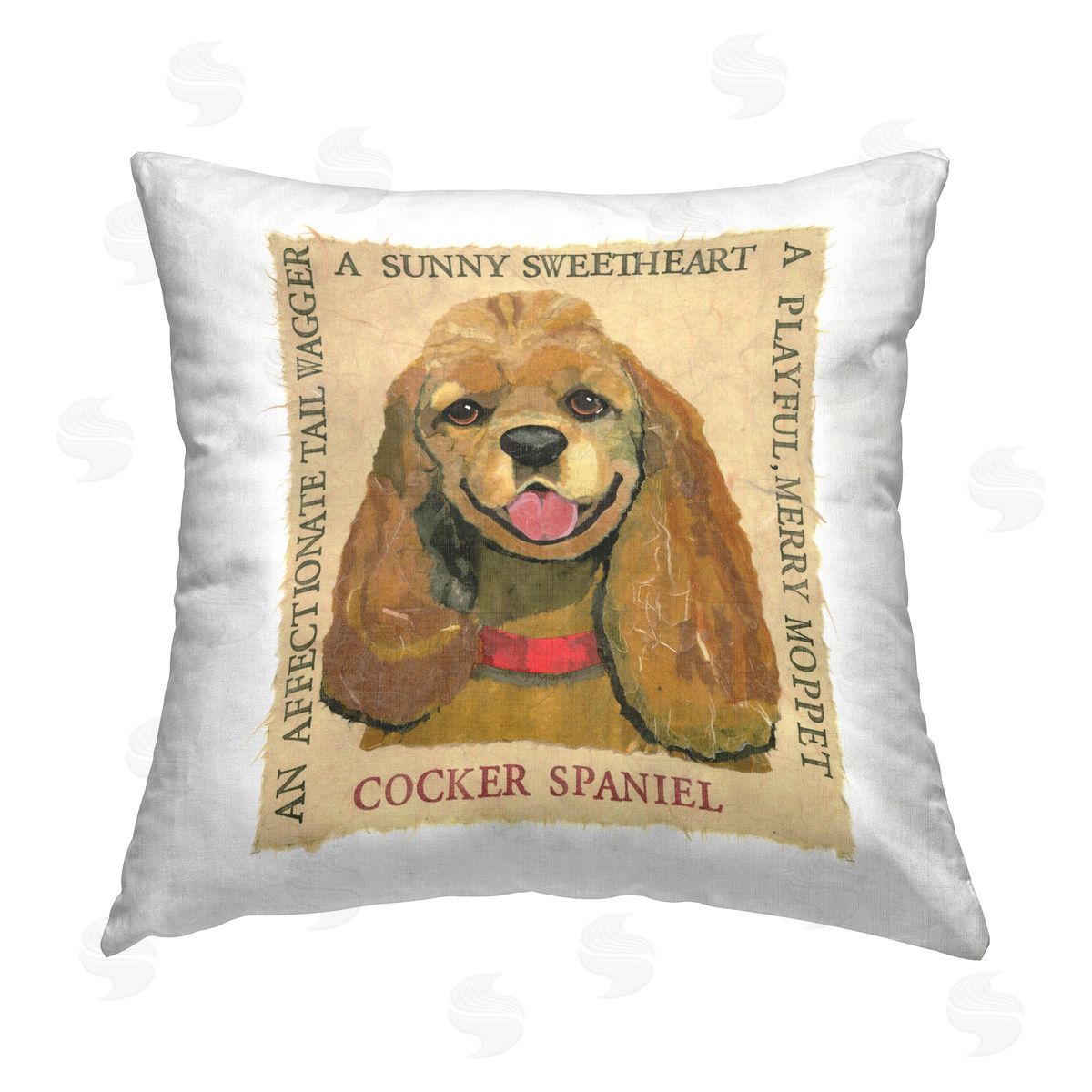 Nancy Overton Fun Cocker Spaniel Phrases Printed Plush Polyester Throw Pillow