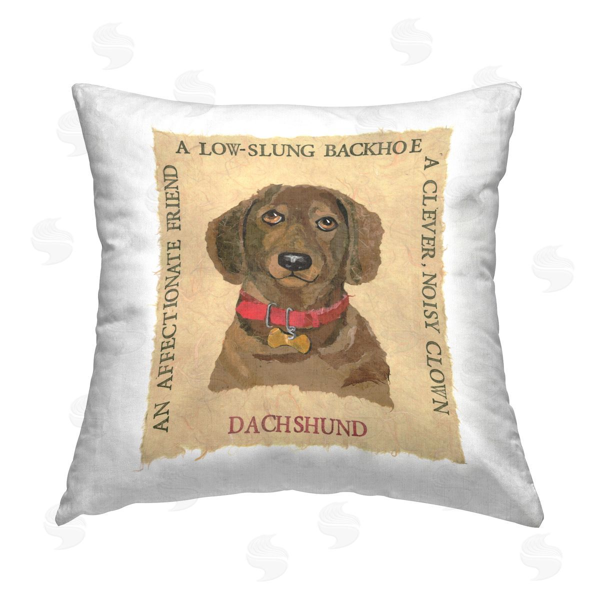 Nancy Overton Fun Dachshund Pet Phrases Printed Plush Polyester Throw Pillow