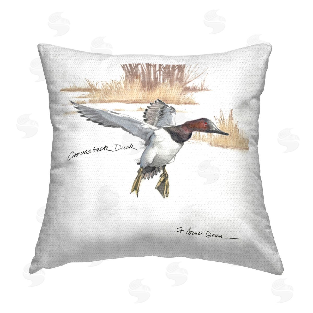 Jadei Graphics Canvasback Duck Flying Outdoor Quick-Dry Polyester Printed Throw Pillow