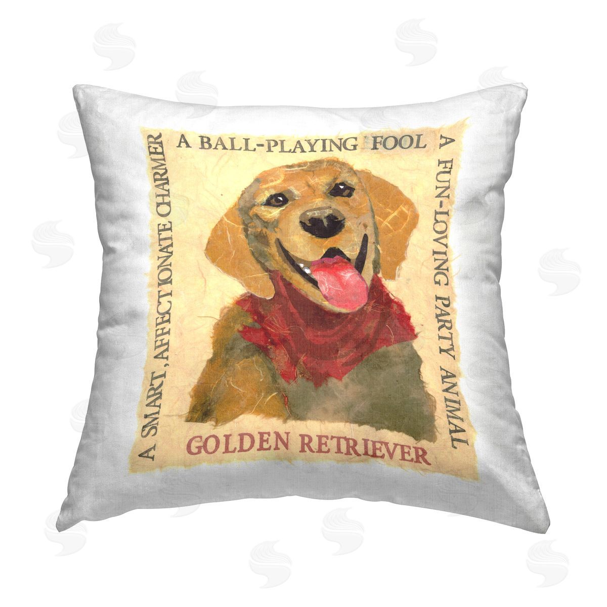 Nancy Overton Fun Golden Retriever Phrases Printed Plush Polyester Throw Pillow