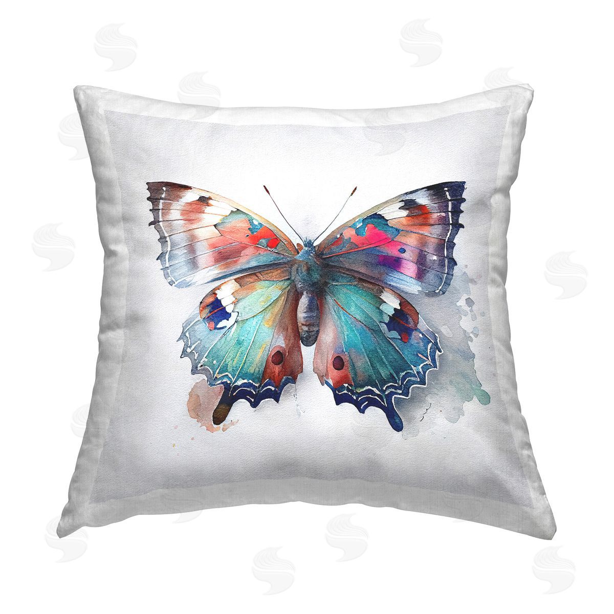 Incado Modern Splash Butterfly Printed Plush Polyester Throw Pillow