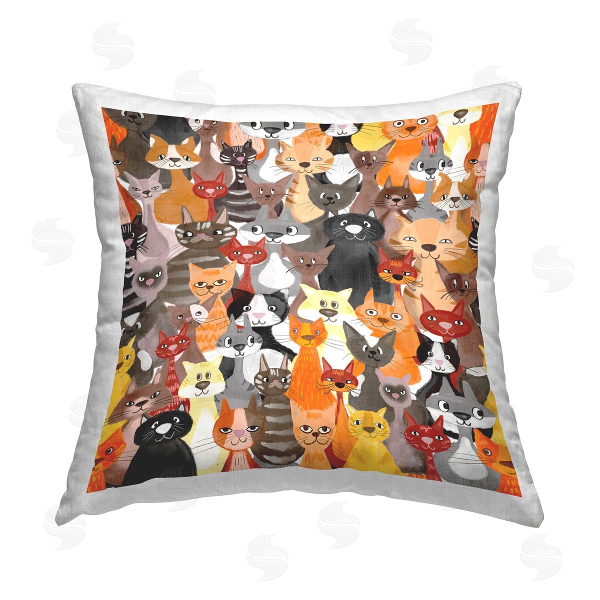 Madelen Klingeroth Fun Various Cats Printed Plush Polyester Throw Pillow