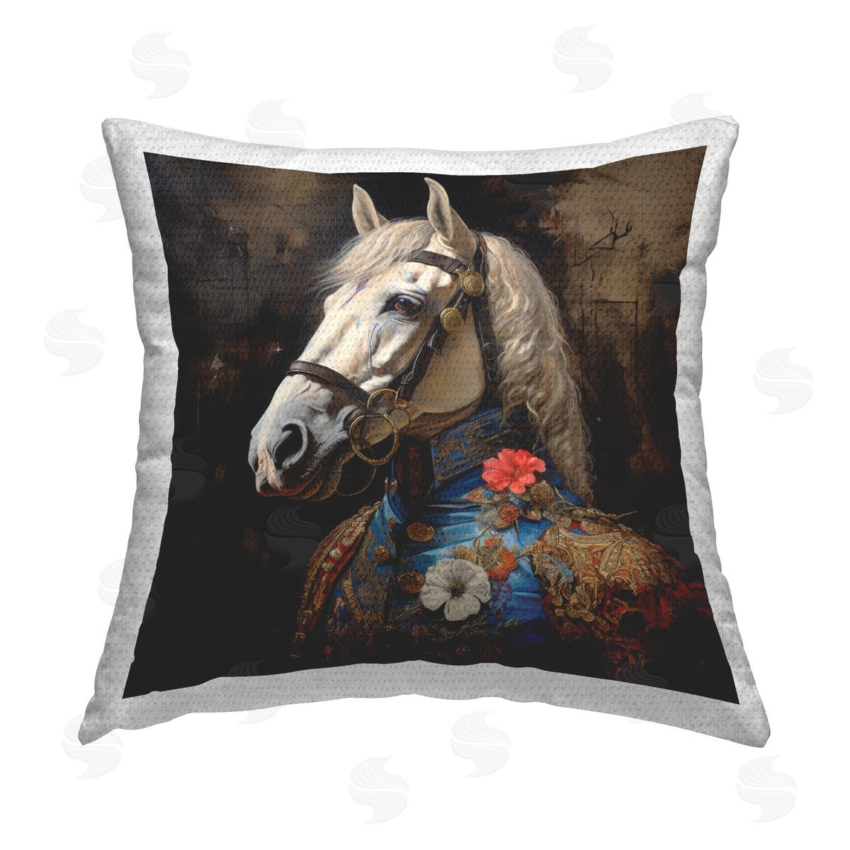 Lazar Studio Horse with Regal Clothing Outdoor Quick-Dry Polyester Printed Throw Pillow