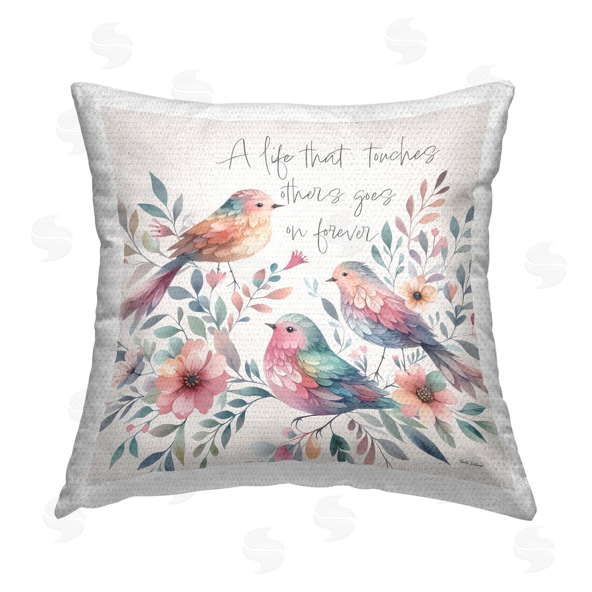 Nicole DeCamp Life That Touches Others Outdoor Quick-Dry Polyester Printed Throw Pillow