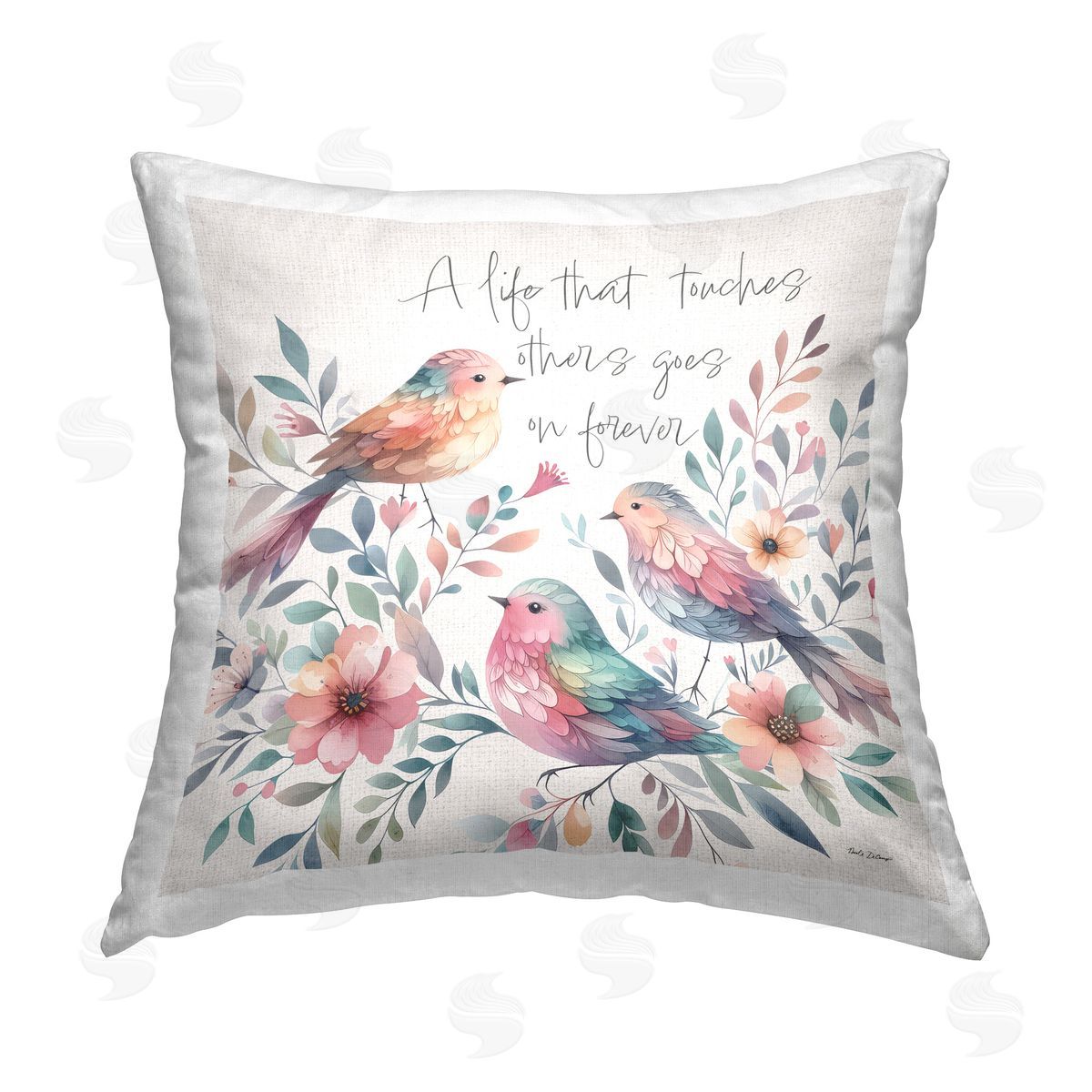 Nicole DeCamp Life That Touches Others Printed Plush Polyester Throw Pillow