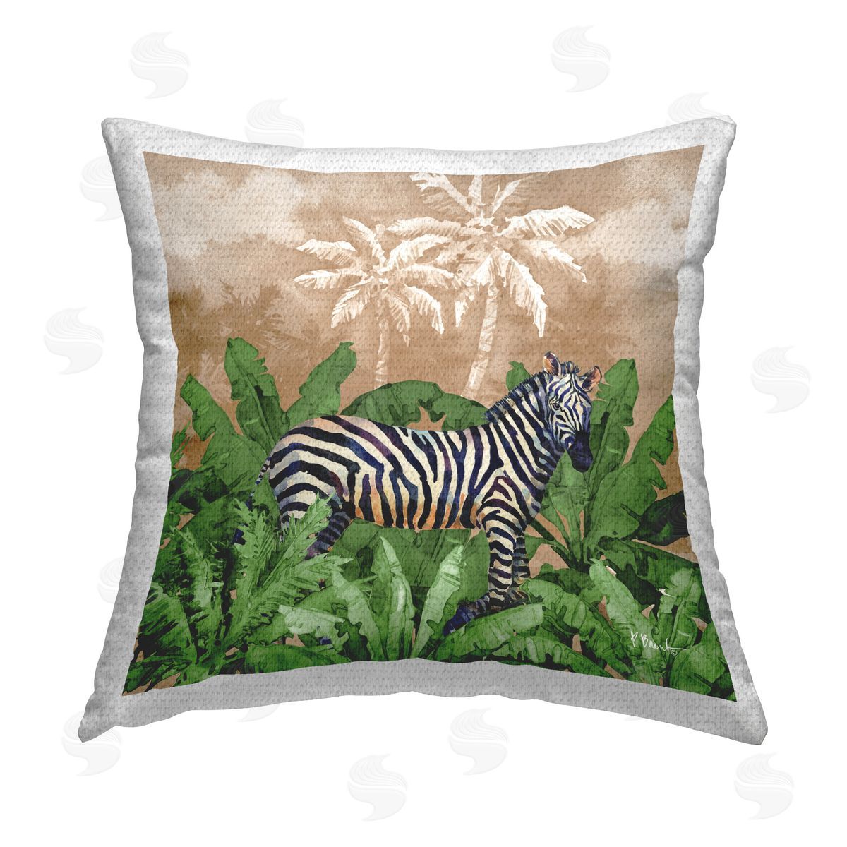 Paul Brent Jungle Life Zebra Outdoor Quick-Dry Polyester Printed Throw Pillow