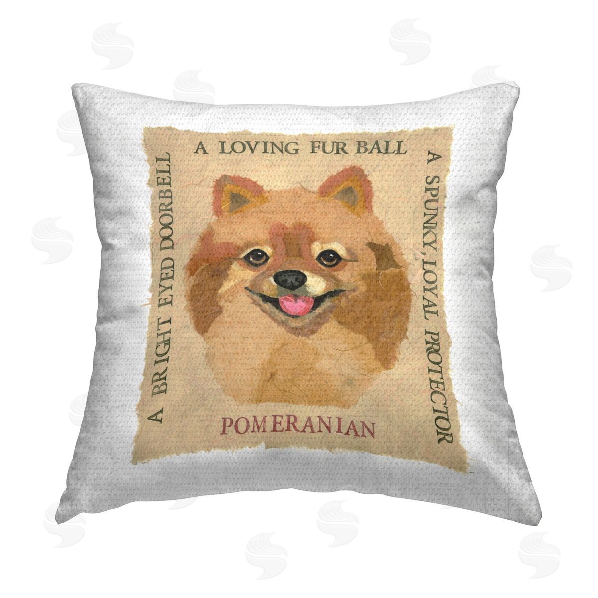 Nancy Overton Fun Pomeranian Pet Phrases Outdoor Quick-Dry Polyester Printed Throw Pillow