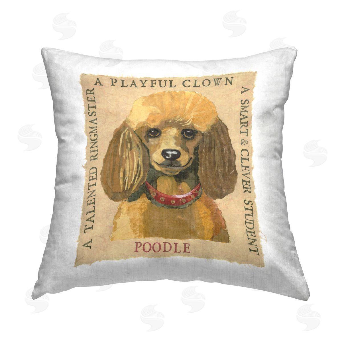 Nancy Overton Fun Poodle Pet Phrases Printed Plush Polyester Throw Pillow