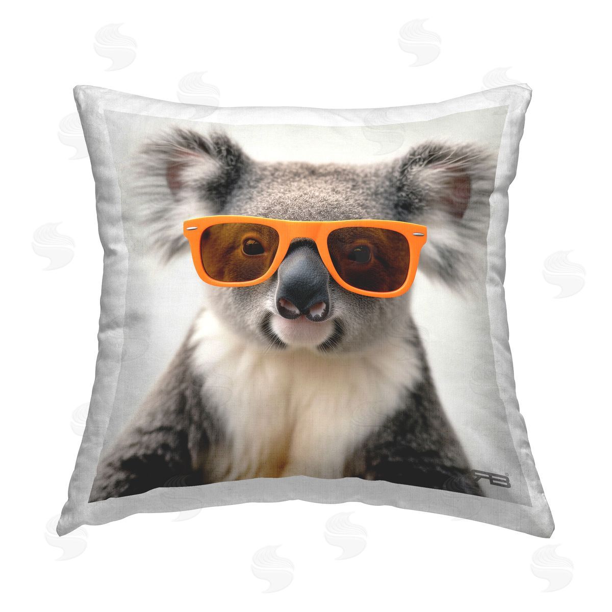 Roozbeh Bahramali Cool Koala & Glasses Printed Plush Polyester Throw Pillow